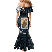 New Zealand Weka Family Matching Mermaid Dress and Hawaiian Shirt Maori Hen Koru Pattern LT05 - Polynesian Pride
