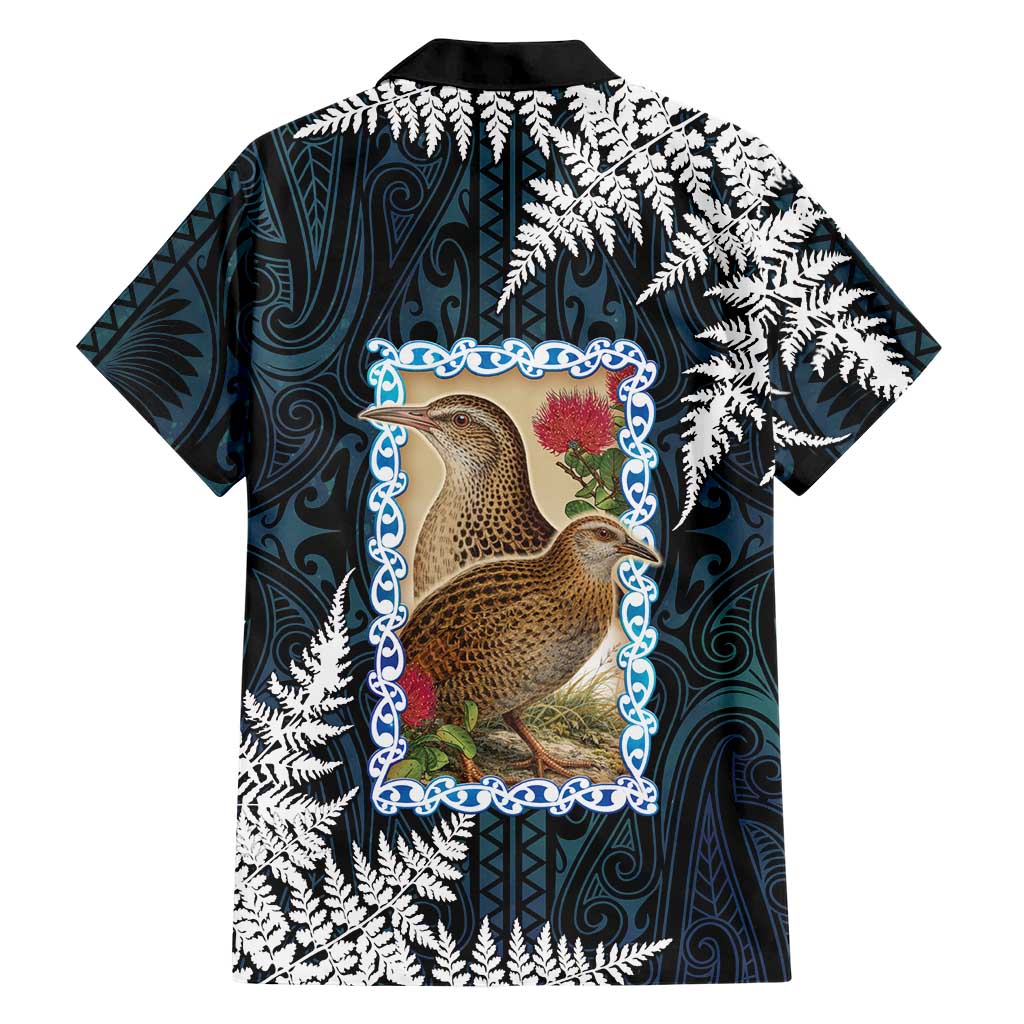 New Zealand Weka Family Matching Off Shoulder Maxi Dress and Hawaiian Shirt Maori Hen Koru Pattern LT05 - Polynesian Pride