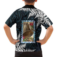 New Zealand Weka Family Matching Off Shoulder Short Dress and Hawaiian Shirt Maori Hen Koru Pattern LT05 - Polynesian Pride