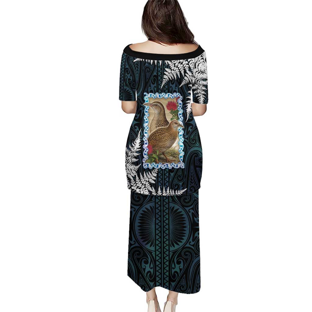 New Zealand Weka Family Matching Puletasi and Hawaiian Shirt Maori Hen Koru Pattern LT05 - Polynesian Pride