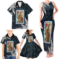 New Zealand Weka Family Matching Tank Maxi Dress and Hawaiian Shirt Maori Hen Koru Pattern LT05 - Polynesian Pride