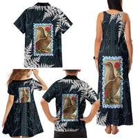 New Zealand Weka Family Matching Tank Maxi Dress and Hawaiian Shirt Maori Hen Koru Pattern LT05 - Polynesian Pride