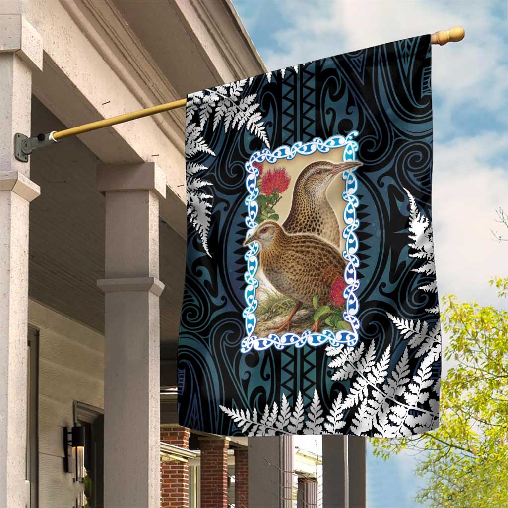 New Zealand Weka Garden Flag Maori Hen Koru Pattern - Polynesian Pride