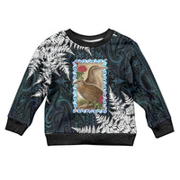 New Zealand Weka Kid Ugly Christmas Sweater Maori Hen Koru Pattern LT05 Kid Black - Polynesian Pride