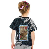 New Zealand Weka Kid T Shirt Maori Hen Koru Pattern - Polynesian Pride
