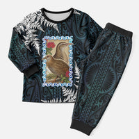 New Zealand Weka Christmas Pajama Set Maori Hen Koru Pattern LT05 Men Black - Polynesian Pride