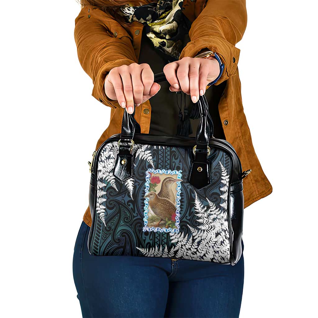 New Zealand Weka Shoulder Handbag Maori Hen Koru Pattern - Polynesian Pride