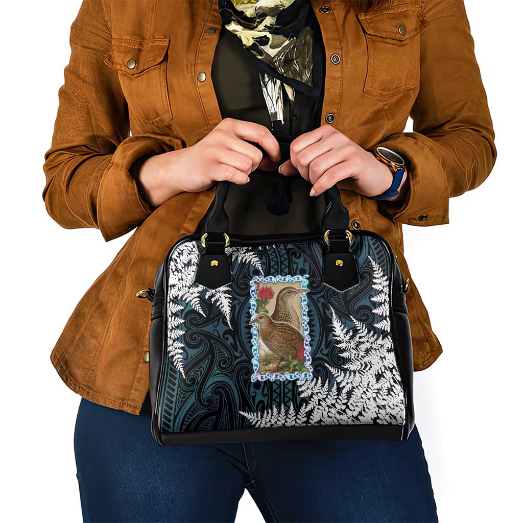 New Zealand Weka Shoulder Handbag Maori Hen Koru Pattern - Polynesian Pride