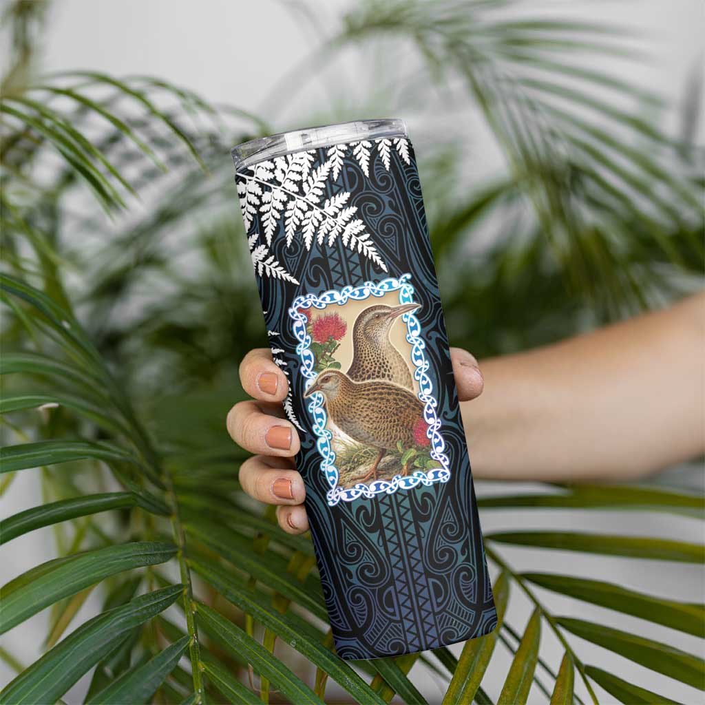 New Zealand Weka Skinny Tumbler Maori Hen Koru Pattern - Polynesian Pride