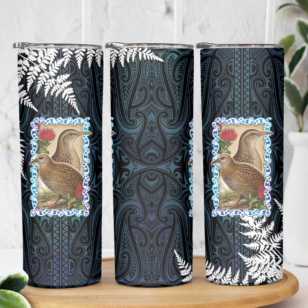 New Zealand Weka Skinny Tumbler Maori Hen Koru Pattern - Polynesian Pride