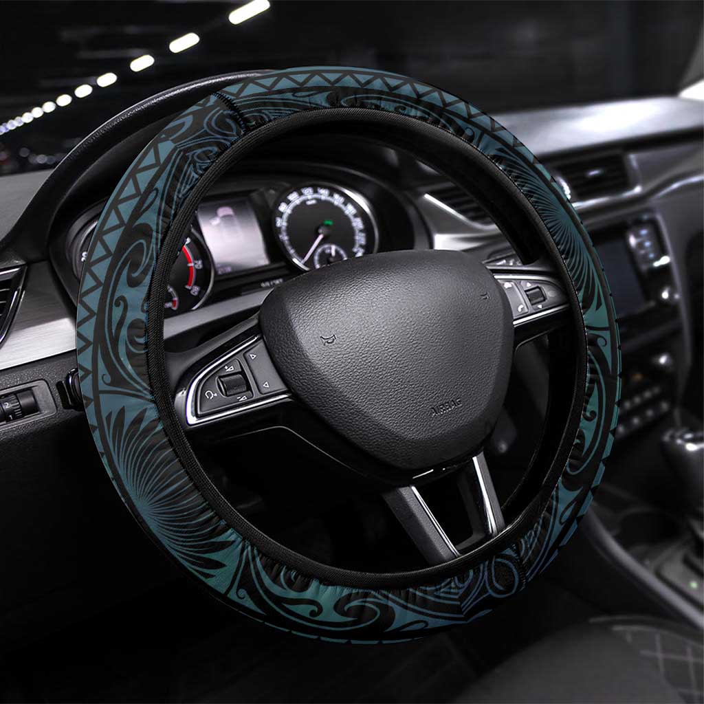 New Zealand Weka Steering Wheel Cover Maori Hen Koru Pattern - Polynesian Pride