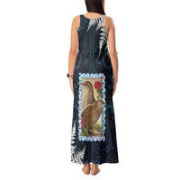 New Zealand Weka Tank Maxi Dress Maori Hen Koru Pattern - Polynesian Pride