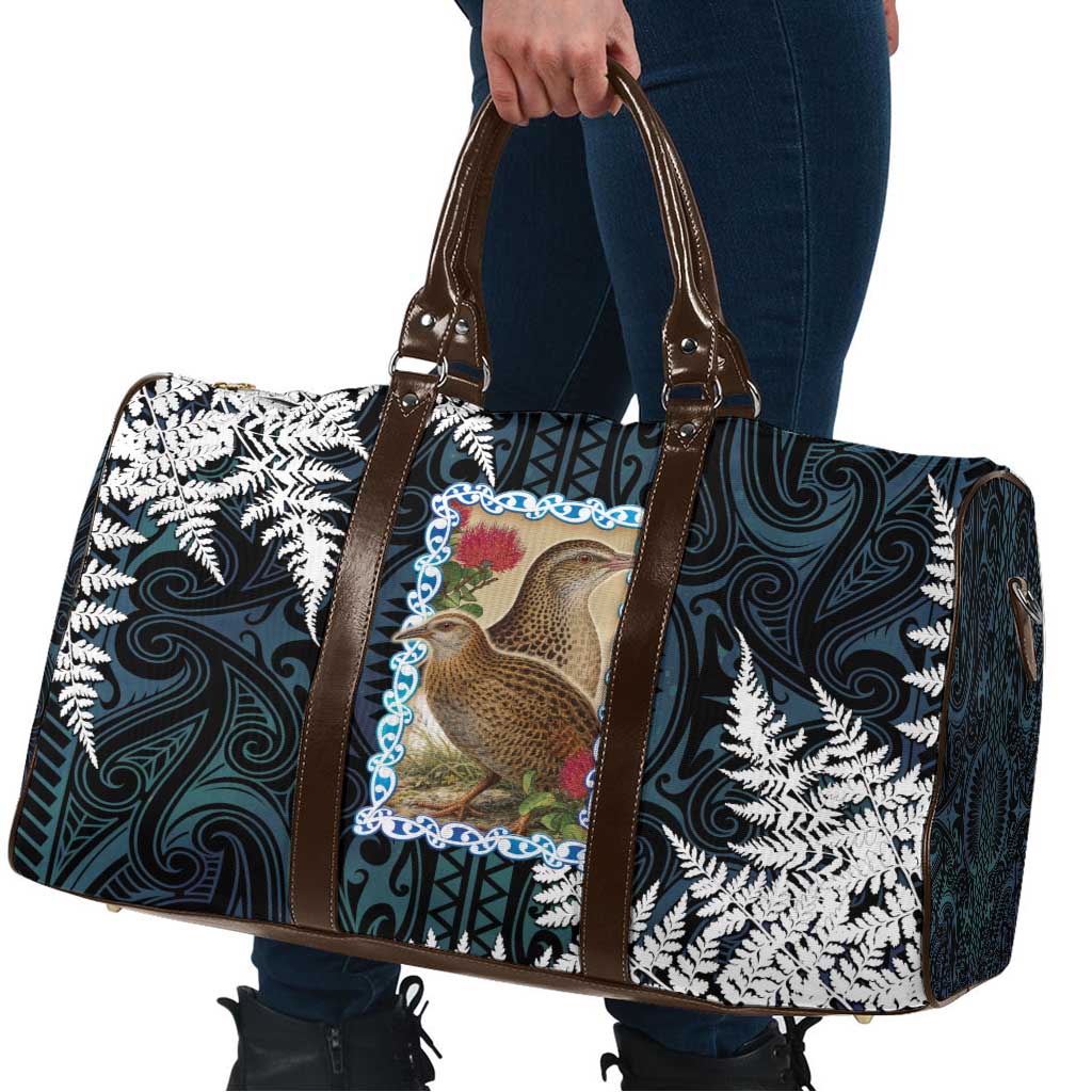 New Zealand Weka Travel Bag Maori Hen Koru Pattern - Polynesian Pride