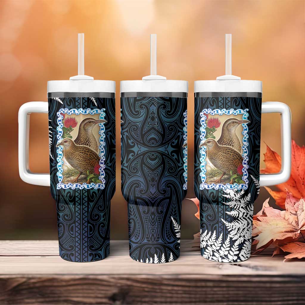 New Zealand Weka Tumbler With Handle Maori Hen Koru Pattern - Polynesian Pride