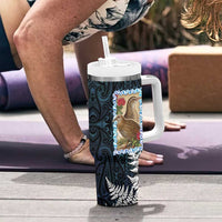 New Zealand Weka Tumbler With Handle Maori Hen Koru Pattern - Polynesian Pride