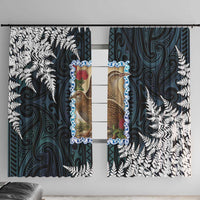 New Zealand Weka Window Curtain Maori Hen Koru Pattern - Polynesian Pride