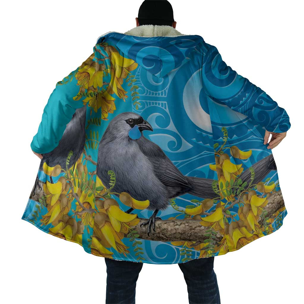New Zealand Kokako Bird Cloak Maori Koru With Kowhai Flowers - Polynesian Pride