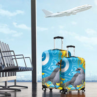 New Zealand Kokako Bird Luggage Cover Maori Koru With Kowhai Flowers LT05 - Polynesian Pride