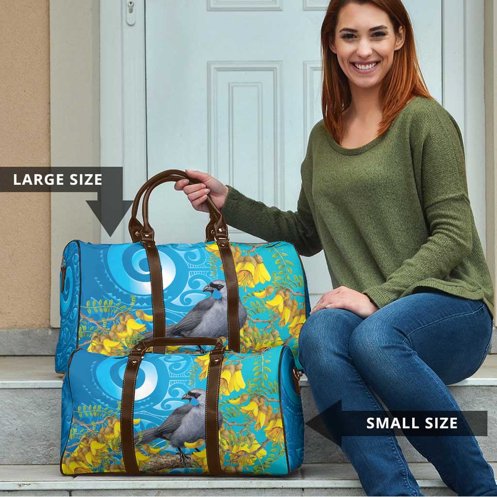 New Zealand Kokako Bird Travel Bag Maori Koru With Kowhai Flowers LT05 - Polynesian Pride