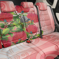 New Zealand Fantail Back Car Seat Cover Maori Koru With Pohutukawa Flowers LT05 - Polynesian Pride