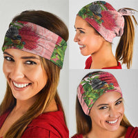 New Zealand Fantail Neck Gaiter Maori Koru With Pohutukawa Flowers - Polynesian Pride