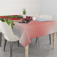 New Zealand Fantail Tablecloth Maori Koru With Pohutukawa Flowers - Polynesian Pride