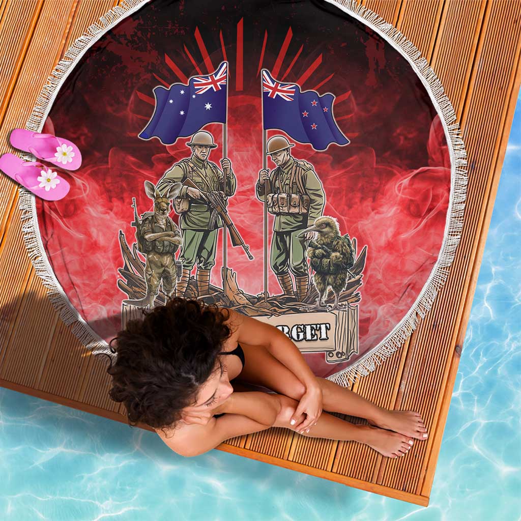 Australia And New Zealand ANZAC Day Beach Blanket Soldiers Lest We Forget