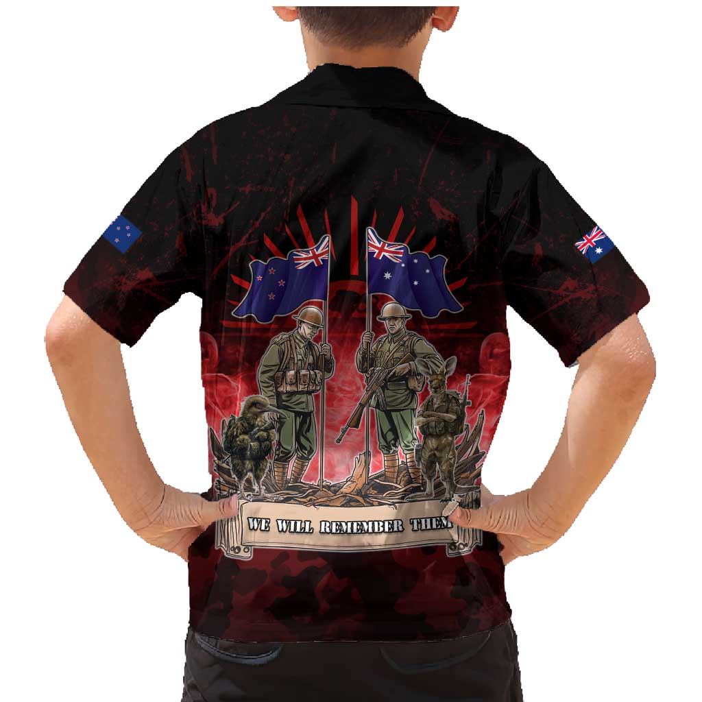 Australia And New Zealand ANZAC Day Family Matching Mermaid Dress and Hawaiian Shirt Soldiers Lest We Forget