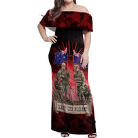 Australia And New Zealand ANZAC Day Off Shoulder Maxi Dress Soldiers Lest We Forget