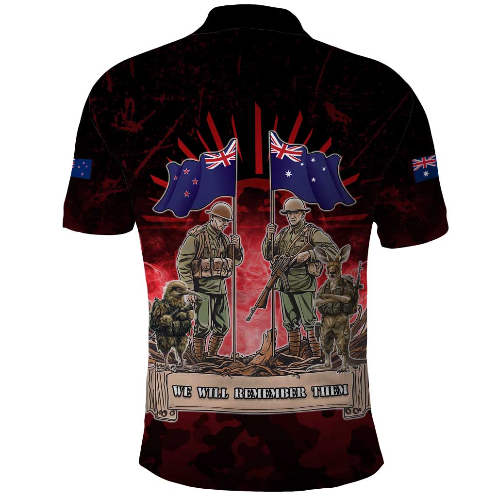 Australia And New Zealand ANZAC Day Polo Shirt Soldiers Lest We Forget LT05