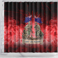 Australia And New Zealand ANZAC Day Shower Curtain Soldiers Lest We Forget