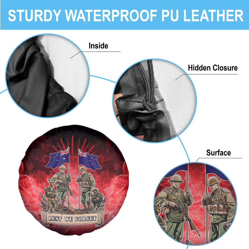 Australia And New Zealand ANZAC Day Spare Tire Cover Soldiers Lest We Forget