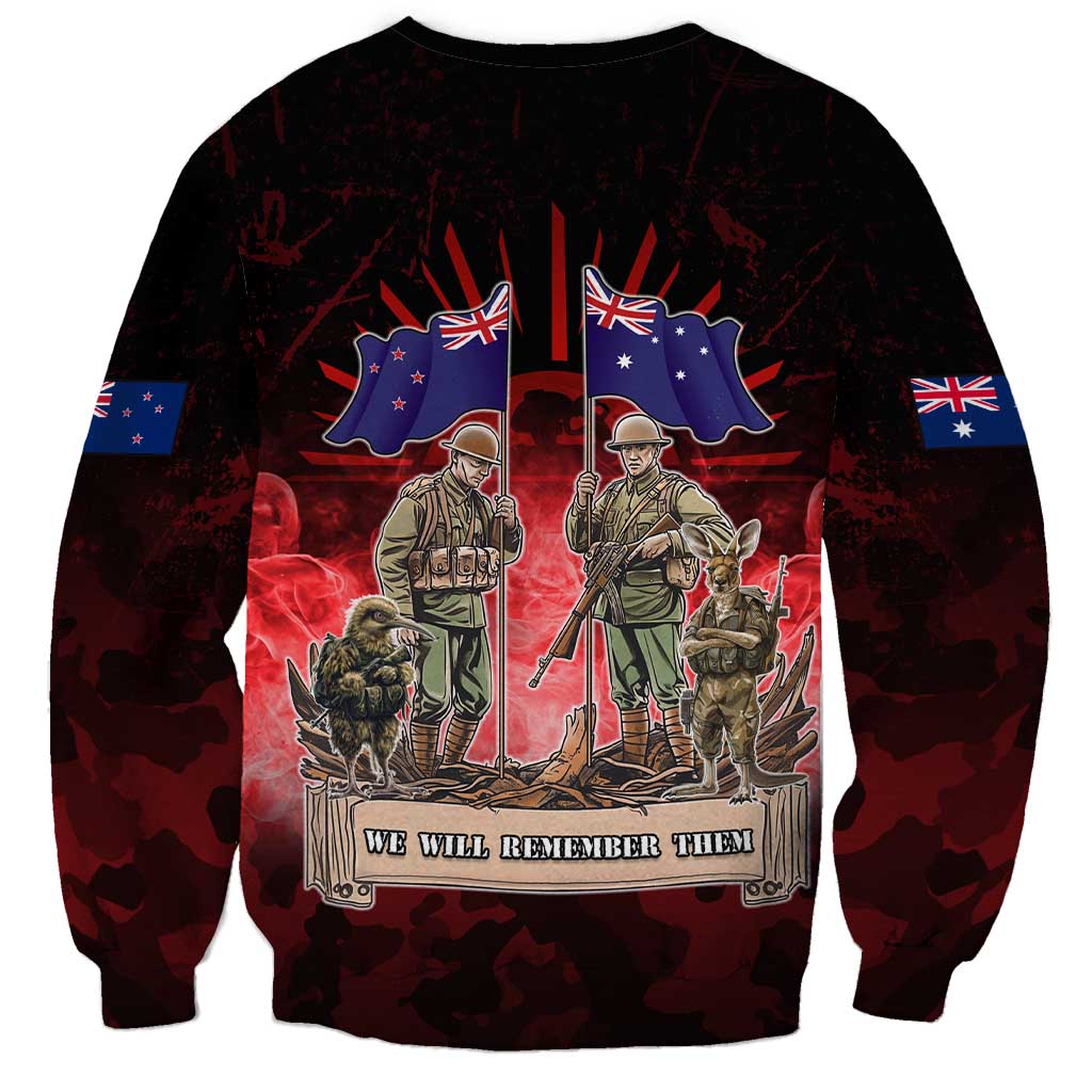 Australia And New Zealand ANZAC Day Sweatshirt Soldiers Lest We Forget