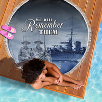 New Zealand ANZAC Day Beach Blanket HMNZS Achilles We Will Remember Them LT05 - Polynesian Pride