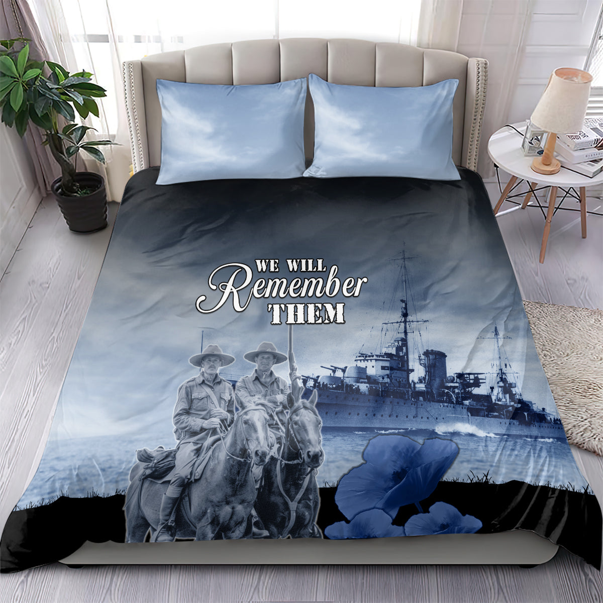 New Zealand ANZAC Day Bedding Set HMNZS Achilles We Will Remember Them LT05 - Polynesian Pride