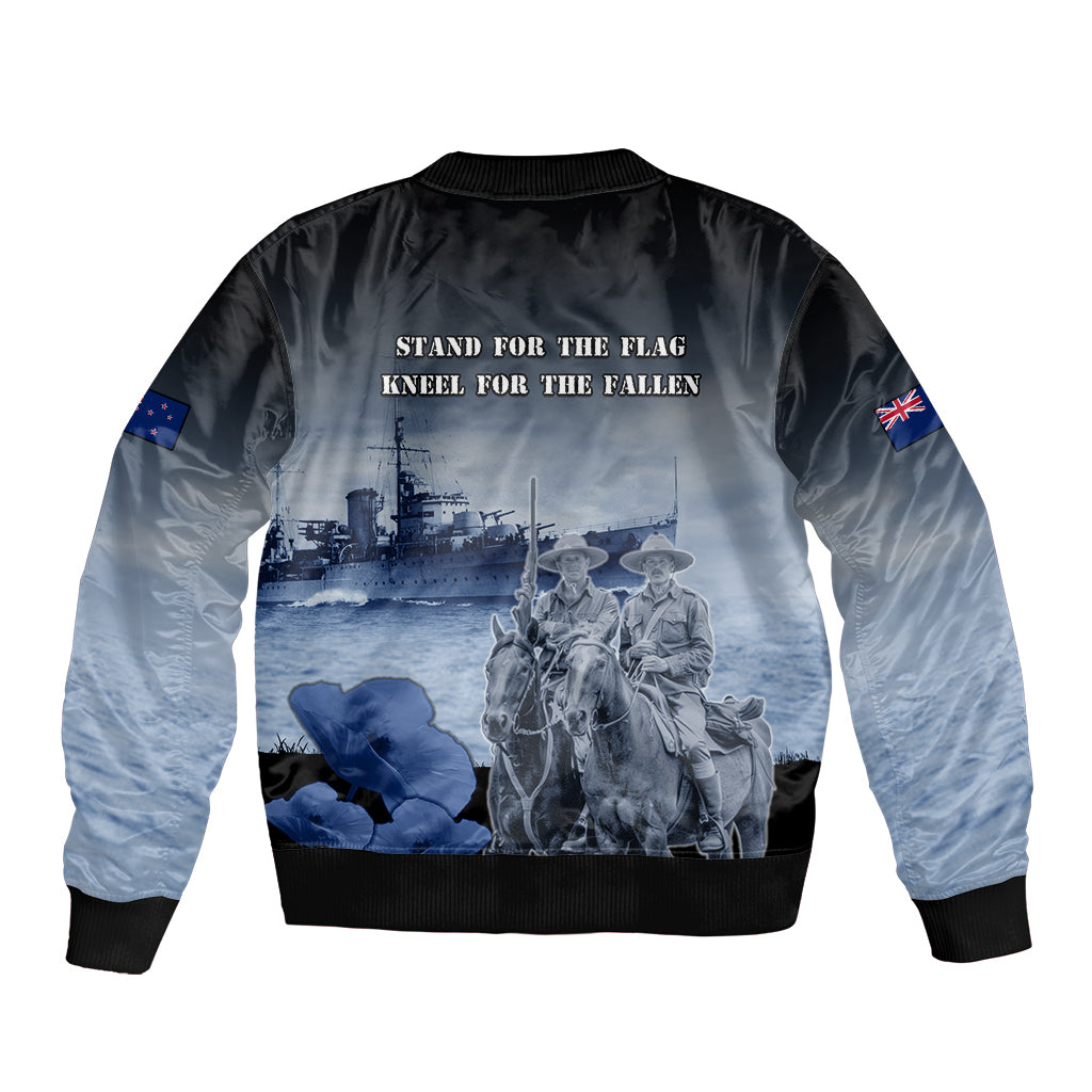 New Zealand ANZAC Day Bomber Jacket HMNZS Achilles We Will Remember Them LT05 - Polynesian Pride