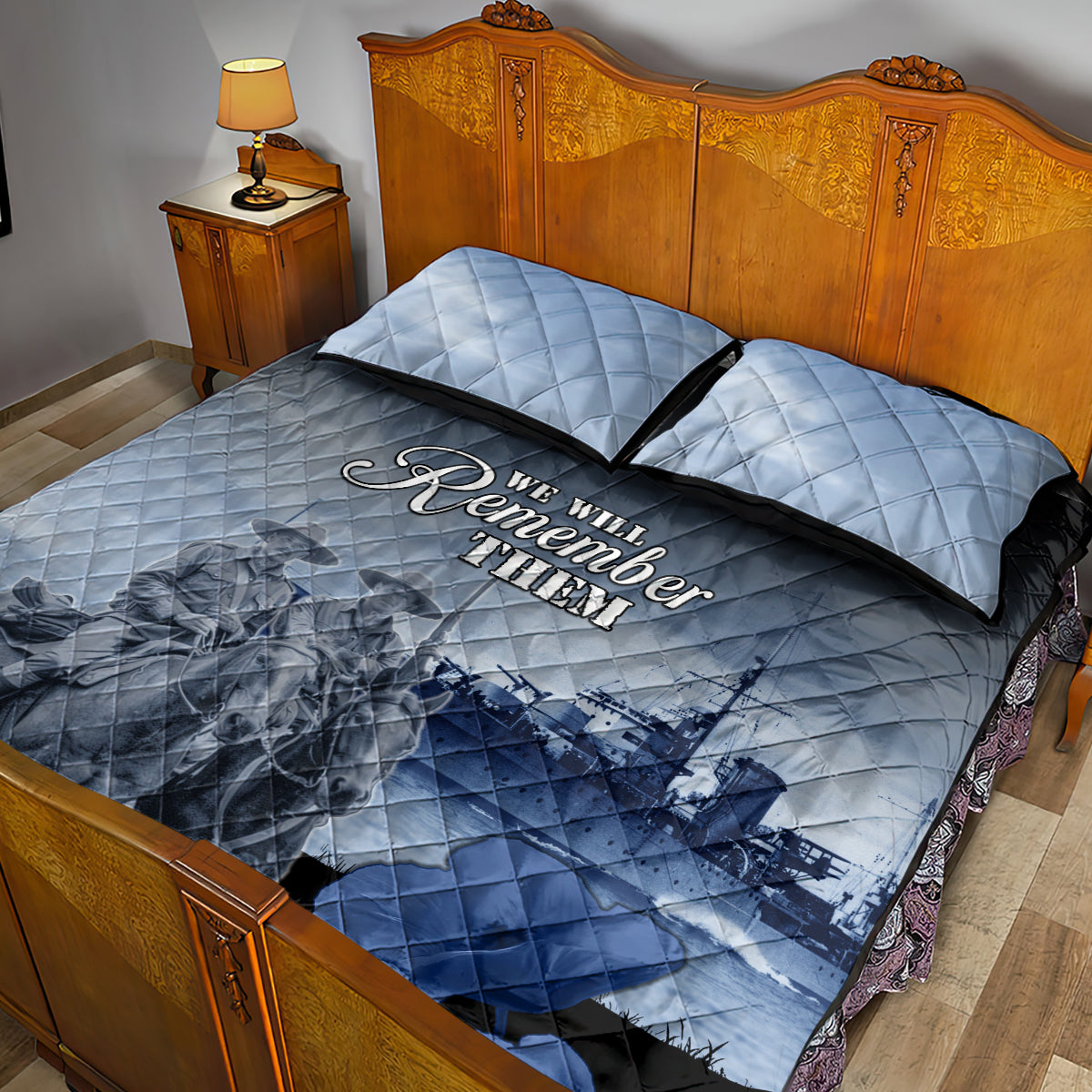 New Zealand ANZAC Day Quilt Bed Set HMNZS Achilles We Will Remember Them LT05 - Polynesian Pride