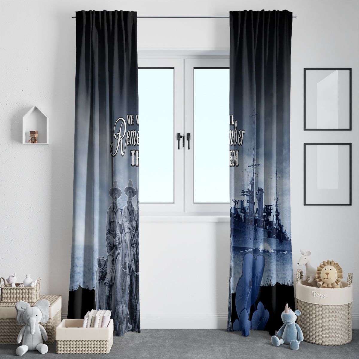 New Zealand ANZAC Day Window Curtain HMNZS Achilles We Will Remember Them LT05 - Polynesian Pride