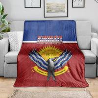 Kiribati 45th Independence Day Blanket Lesser Frigatebird Tribal Pattern
