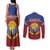 Kiribati 45th Independence Day Couples Matching Tank Maxi Dress and Long Sleeve Button Shirt Lesser Frigatebird Tribal Pattern