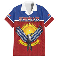 Kiribati 45th Independence Day Family Matching Off Shoulder Maxi Dress and Hawaiian Shirt Lesser Frigatebird Tribal Pattern