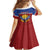 Kiribati 45th Independence Day Family Matching Off Shoulder Short Dress and Hawaiian Shirt Lesser Frigatebird Tribal Pattern