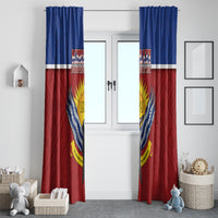 Kiribati 45th Independence Day Window Curtain Lesser Frigatebird Tribal Pattern