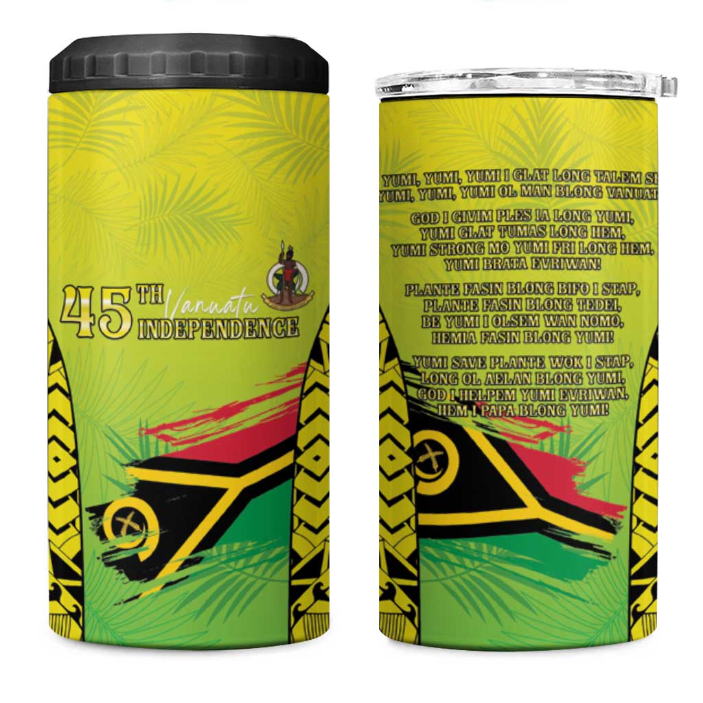 Vanuatu 45th Independence 4 in 1 Can Cooler Tumbler Special Style - Polynesian Pride