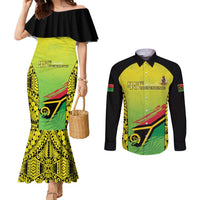 Vanuatu 45th Independence Couples Matching Mermaid Dress and Long Sleeve Button Shirt Special Style - Polynesian Pride