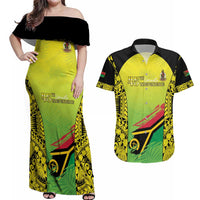 Vanuatu 45th Independence Couples Matching Off Shoulder Maxi Dress and Hawaiian Shirt Special Style - Polynesian Pride