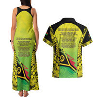 Vanuatu 45th Independence Couples Matching Tank Maxi Dress and Hawaiian Shirt Special Style - Polynesian Pride