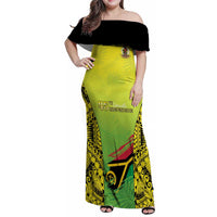 Vanuatu 45th Independence Family Matching Off Shoulder Maxi Dress and Hawaiian Shirt Special Style - Polynesian Pride