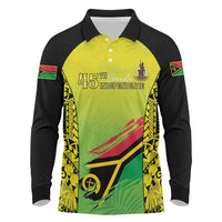 Vanuatu 45th Independence Long Sleeve Polo Shirt Special Style - Polynesian Pride
