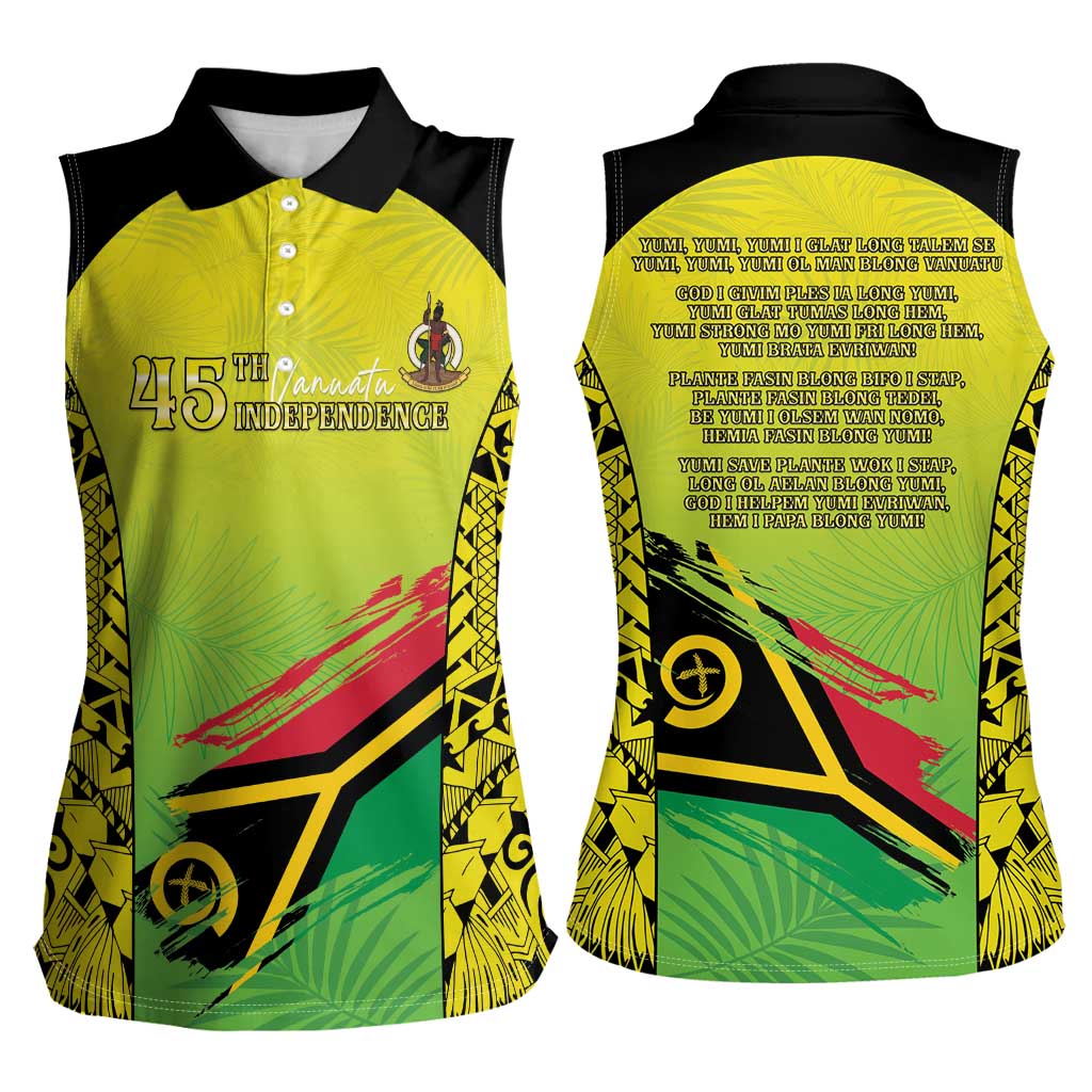Vanuatu 45th Independence Women Sleeveless Polo Shirt Special Style - Polynesian Pride